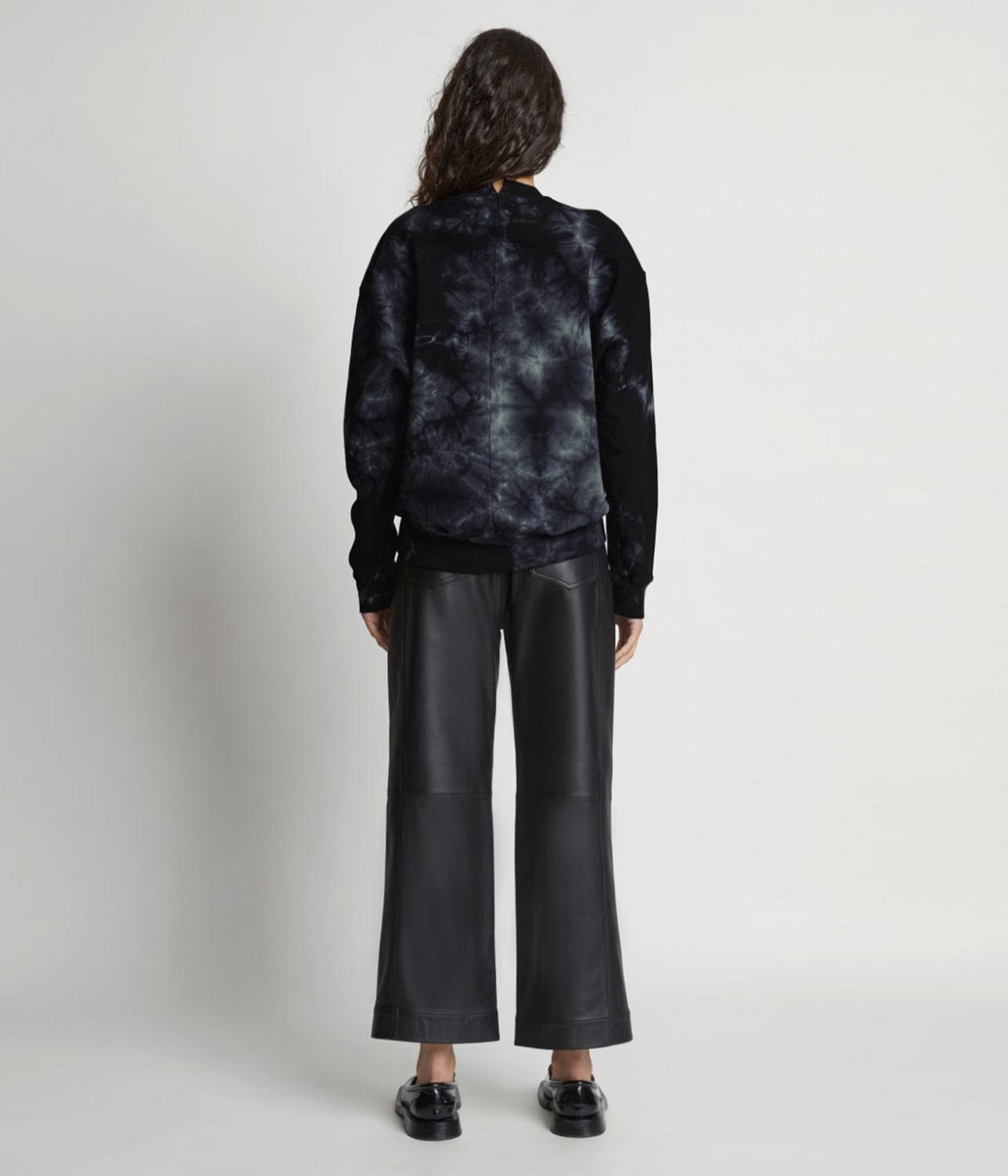 TIE DYE SWEATSHIRT- BLACK/JADE | PROENZA SCHOULER WHITE LABEL | PROENZA SCHOULER WHITE LABEL TIE DYE SWEATSHIRT- BLACK/JADE