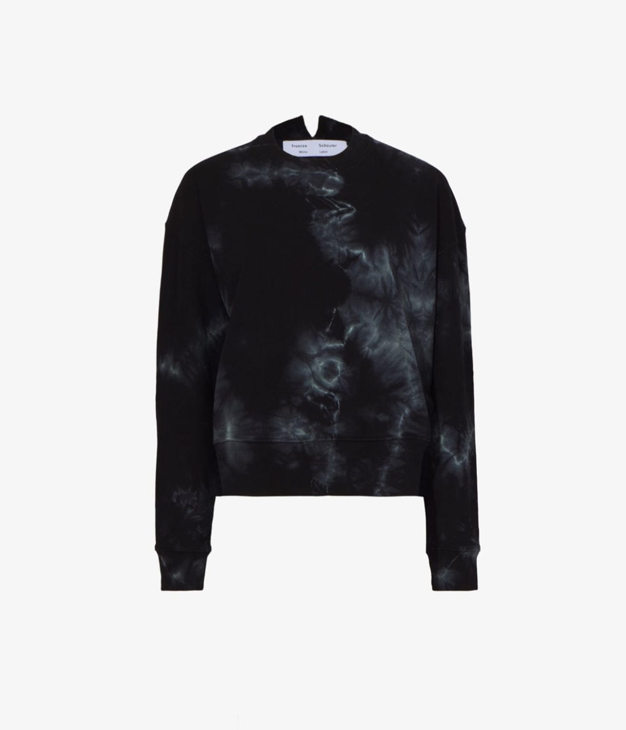 TIE DYE SWEATSHIRT- BLACK/JADE | PROENZA SCHOULER WHITE LABEL | PROENZA SCHOULER WHITE LABEL TIE DYE SWEATSHIRT- BLACK/JADE