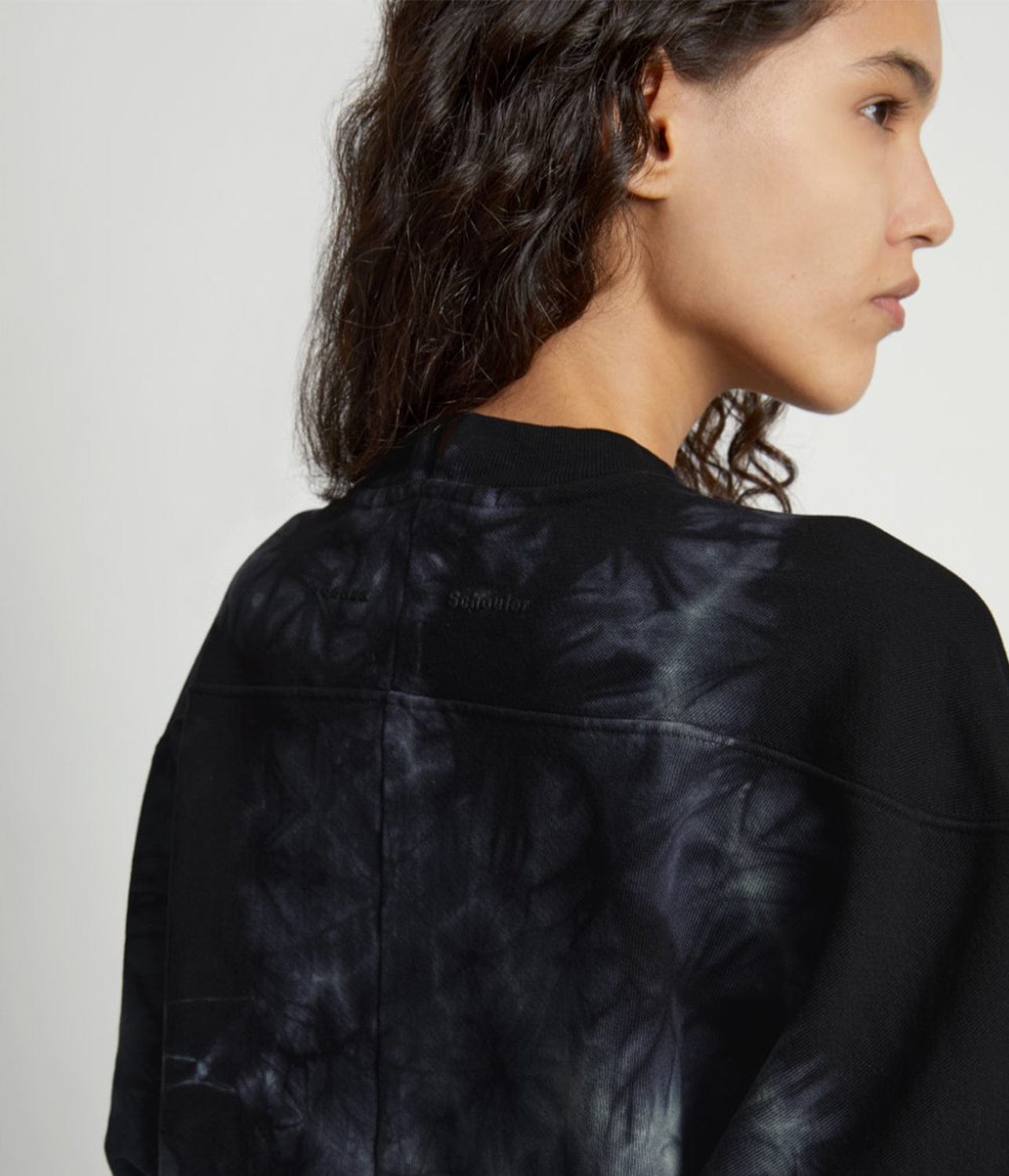 TIE DYE SWEATSHIRT- BLACK/JADE | PROENZA SCHOULER WHITE LABEL | PROENZA SCHOULER WHITE LABEL TIE DYE SWEATSHIRT- BLACK/JADE