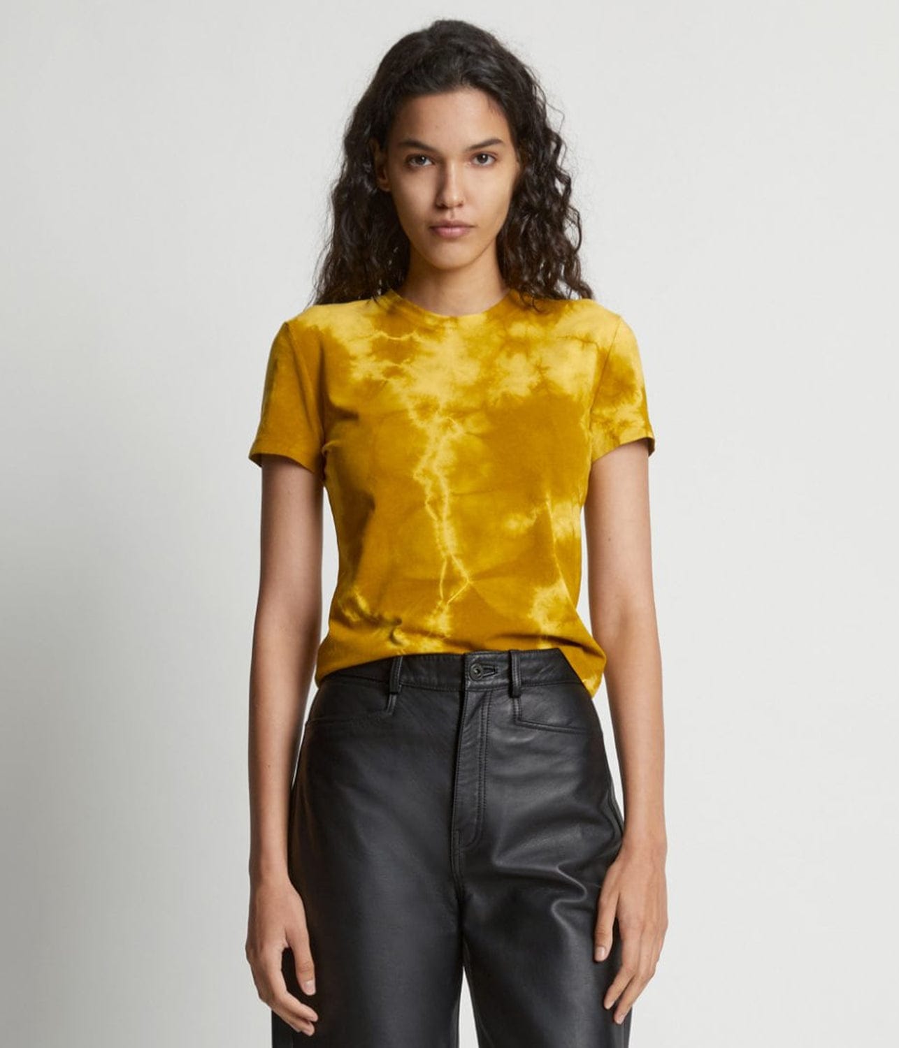 TIE DYE T-SHIRT- SULFUR/MUTED LIME | PROENZA SCHOULER WHITE LABEL | PROENZA SCHOULER WHITE LABEL TIE DYE T-SHIRT- SULFUR/MUTED LIME