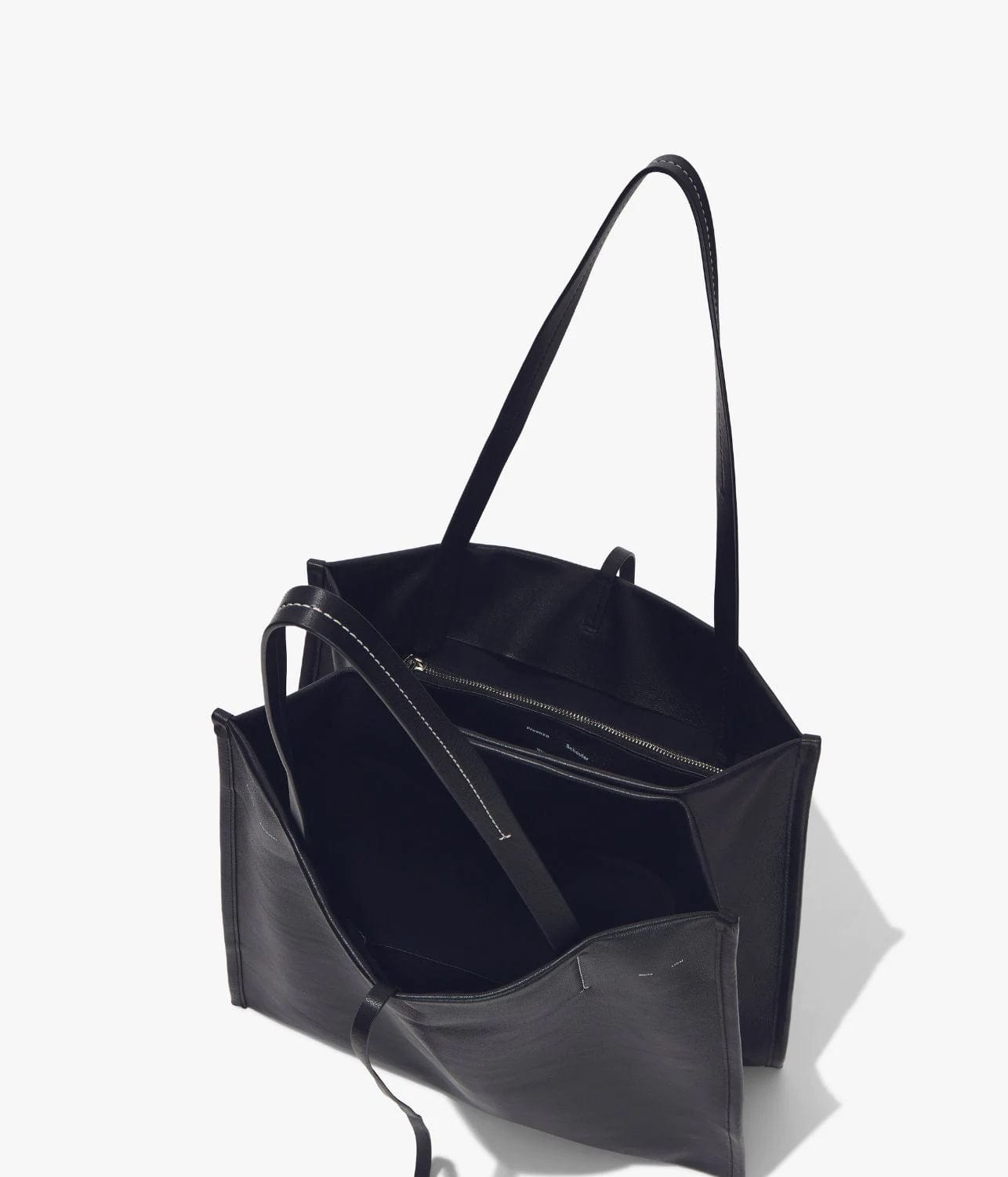 TWIN NAPPA TOTE- BLACK | PROENZA SCHOULER WHITE LABEL | PROENZA SCHOULER WHITE LABEL TWIN NAPPA TOTE- BLACK