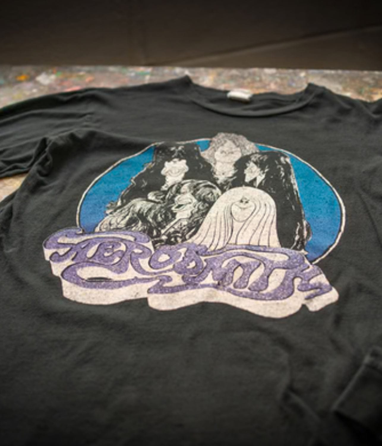 AEROSMITH LONG SLEEVE TEE- COAL | MADE WORN |  MADE WORN AEROSMITH LONG SLEEVE TEE