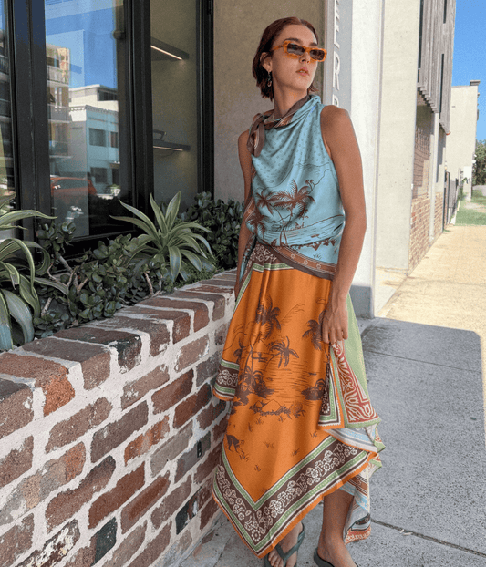 ALBERTA SCARF MIDI DRESS | ALEMAIS ALEMAIS ALBERTA SCARF MIDI DRESS