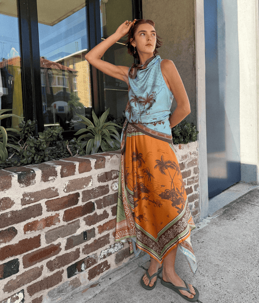 ALBERTA SCARF MIDI DRESS | ALEMAIS ALEMAIS ALBERTA SCARF MIDI DRESS