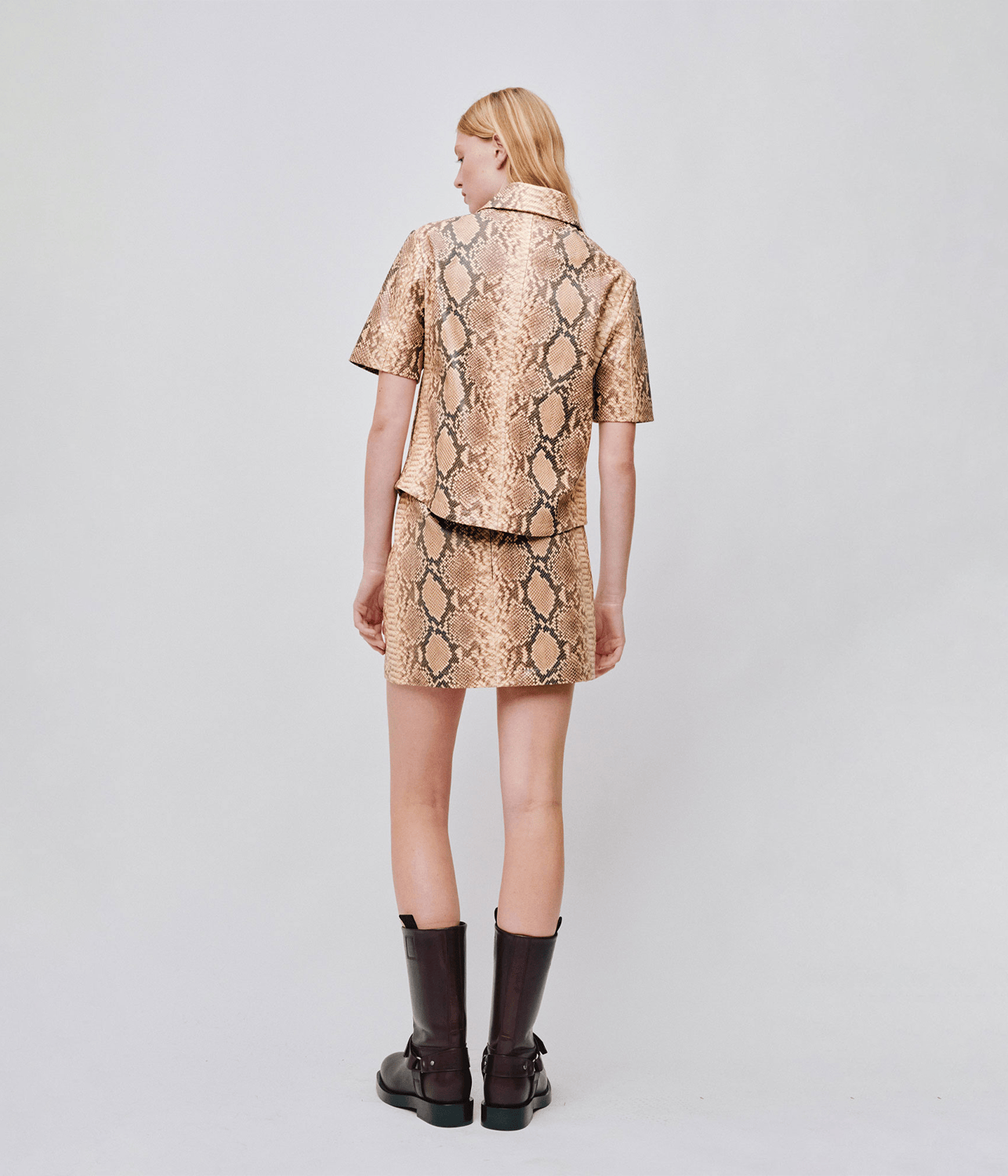 ANDIE LEATHER MINI SKIRT | SNAKE | WYNN HAMLYN WYNN HAMLYN ANDIE LEATHER MINI SKIRT | SNAKE