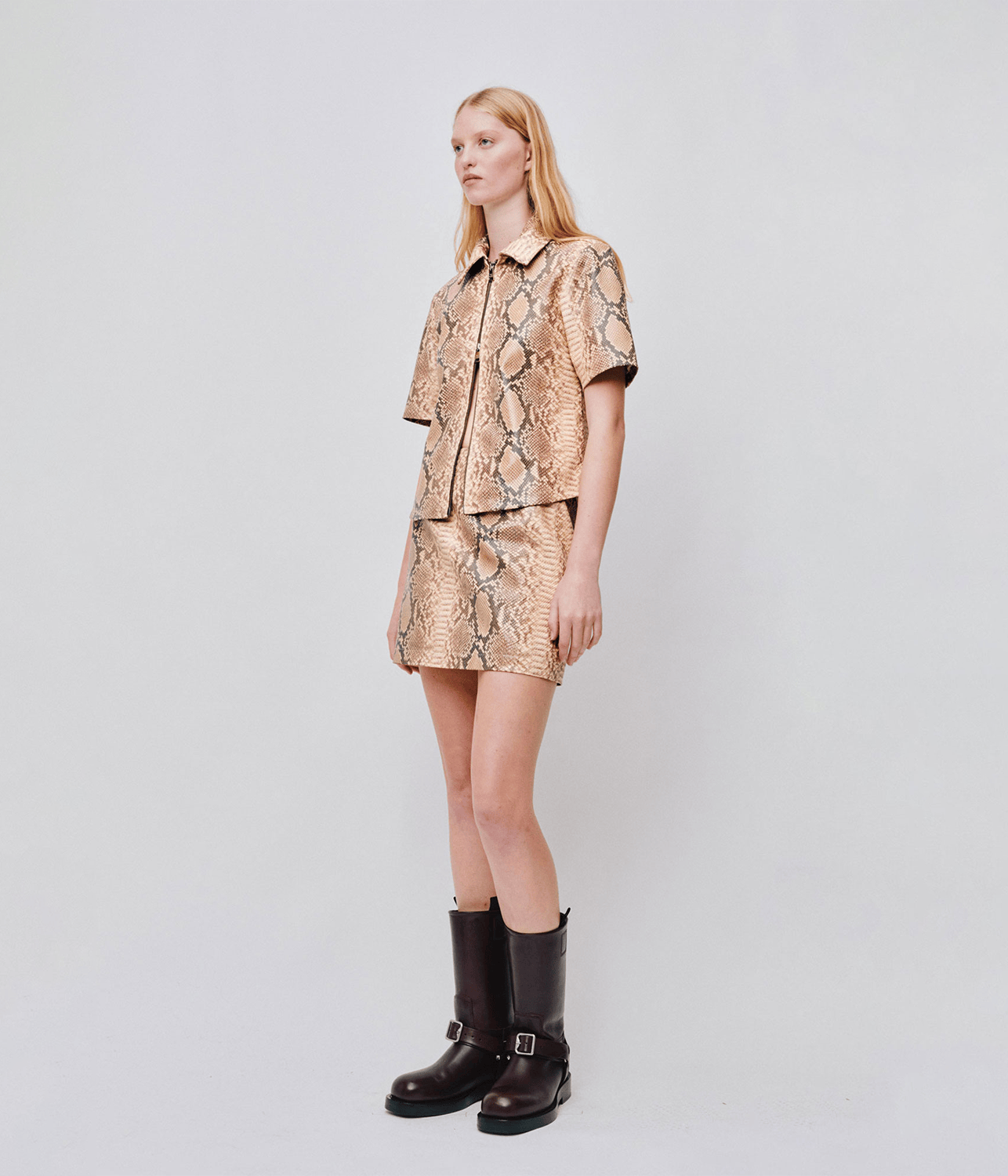 ANDIE LEATHER MINI SKIRT | SNAKE | WYNN HAMLYN WYNN HAMLYN ANDIE LEATHER MINI SKIRT | SNAKE
