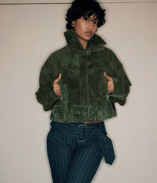 BONNIE SUEDE BOMBER JACKET | WYNN HAMLYN WYNN HAMLYN BONNIE SUEDE BOMBER JACKET