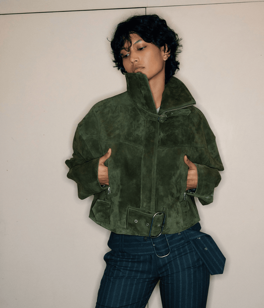 BONNIE SUEDE BOMBER JACKET | WYNN HAMLYN WYNN HAMLYN BONNIE SUEDE BOMBER JACKET