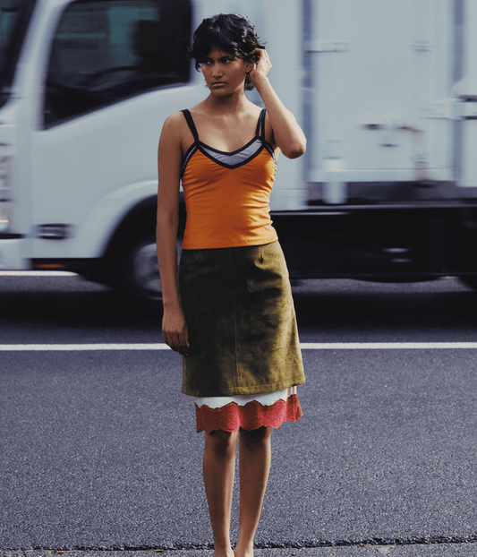 BONNIE SUEDE MIDI SKIRT | WYNN HAMLYN WYNN HAMLYN BONNIE SUEDE MIDI SKIRT