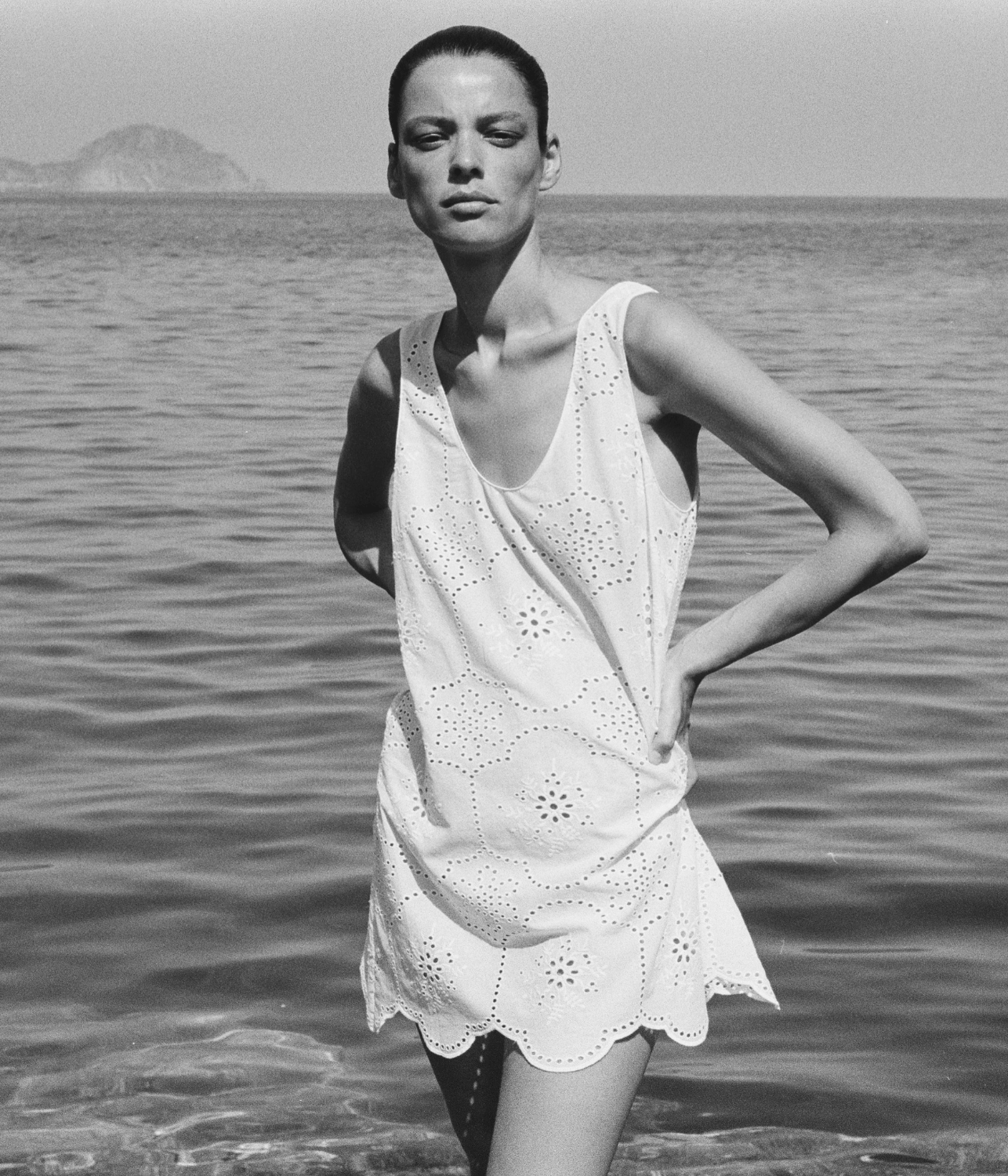 BRODERIE TANK MINI DRESS | MATTEUA MATTEAU BRODERIE TANK MINI DRESS