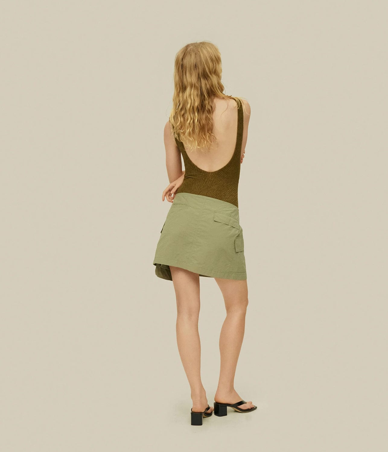 CADIZ SKIRT- KHAKI | OAS COMPANY |  OAS COMPANY CADIZ SKIRT- KHAKI