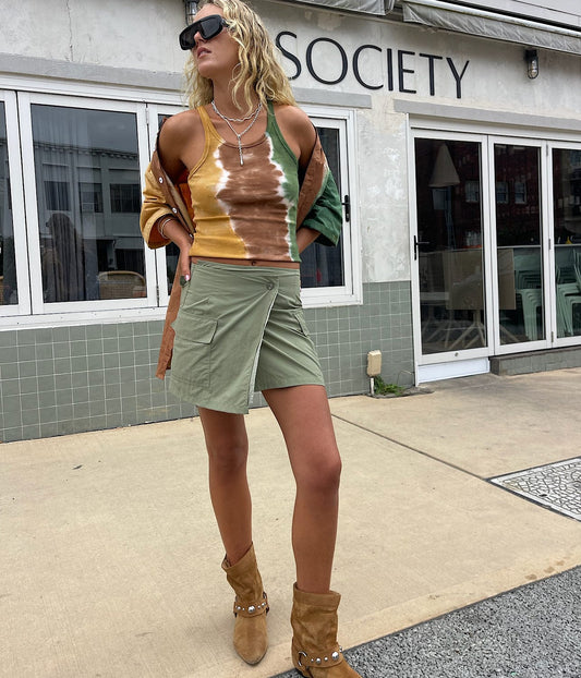 CADIZ SKIRT- KHAKI | OAS COMPANY |  OAS COMPANY CADIZ SKIRT- KHAKI