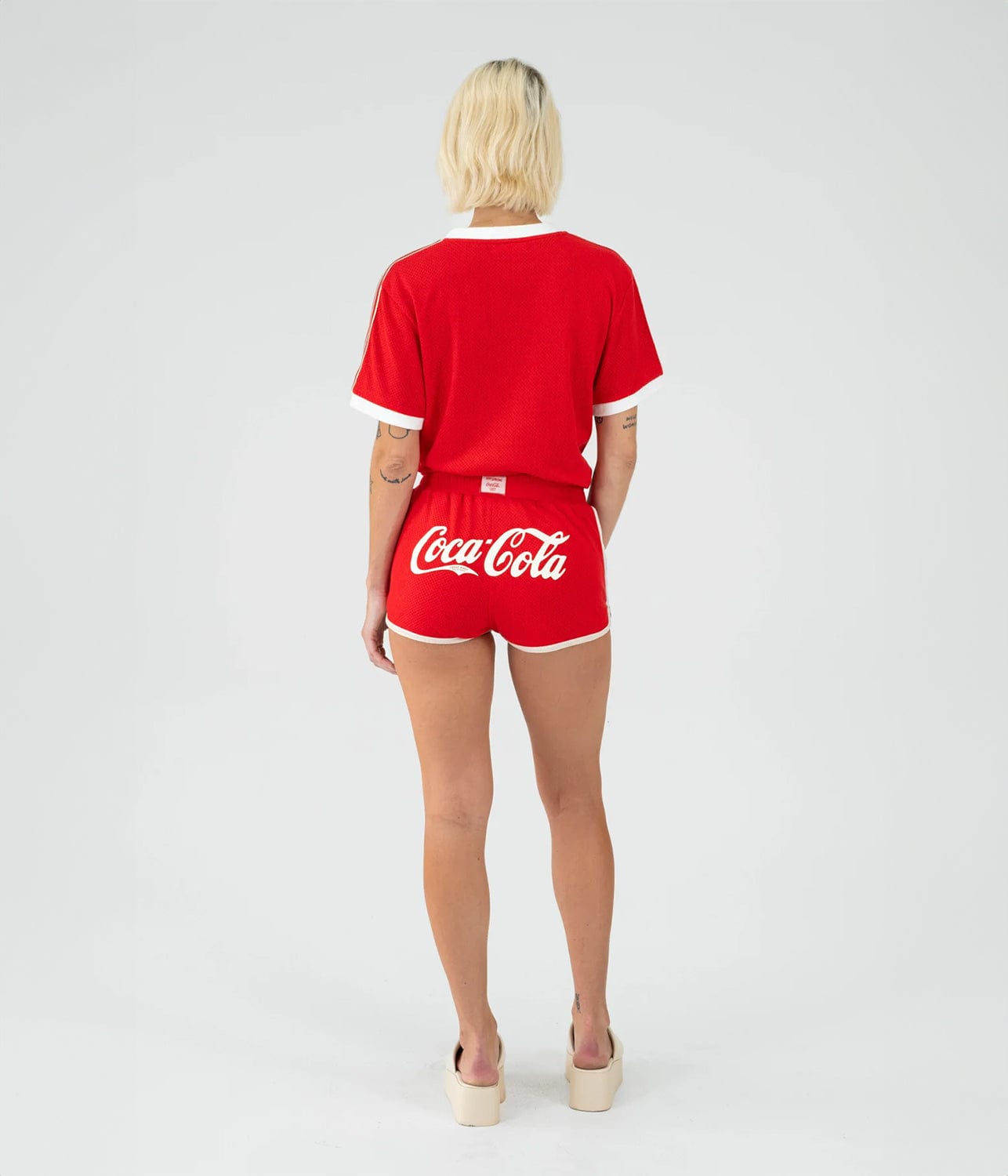 CLASSIC COKE SCALLOP SHORTS- RED | SOMETHING VERY SPECIAL |  SOMETHING VERY SPECIAL CLASSIC COKE SCALLOP SHORTS- RED