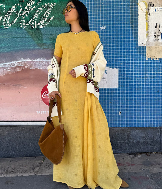 COOL MAXI GOWN- PINEAPPLE | LUUDA |  LUUDA COOL MAXI GOWN- PINEAPPLE