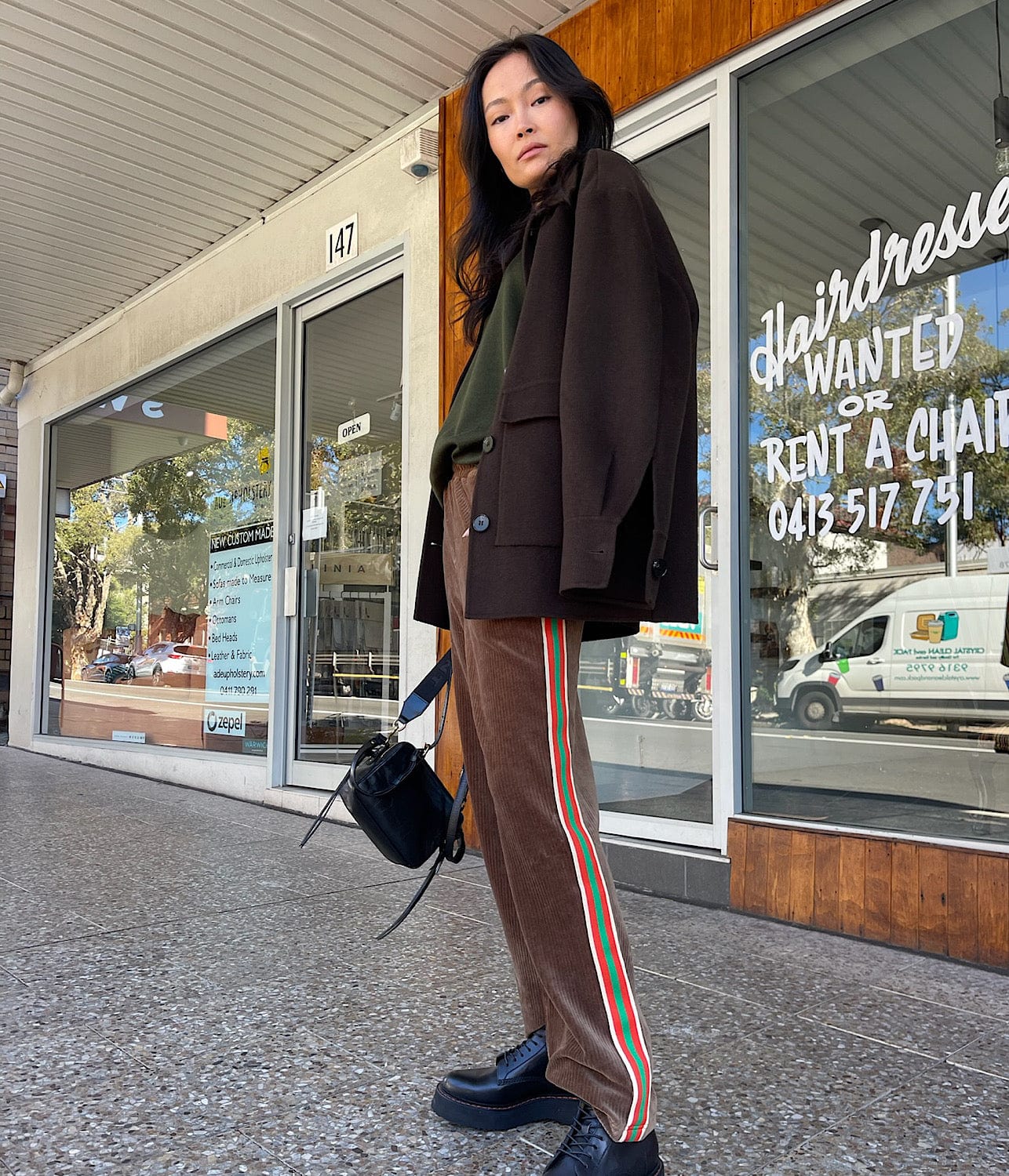 CORD STRIPE PANTS- BROWN | SOMETHING VERY SPECIAL |  SOMETHING VERY SPECIAL CORD STRIPE PANTS- BROWN