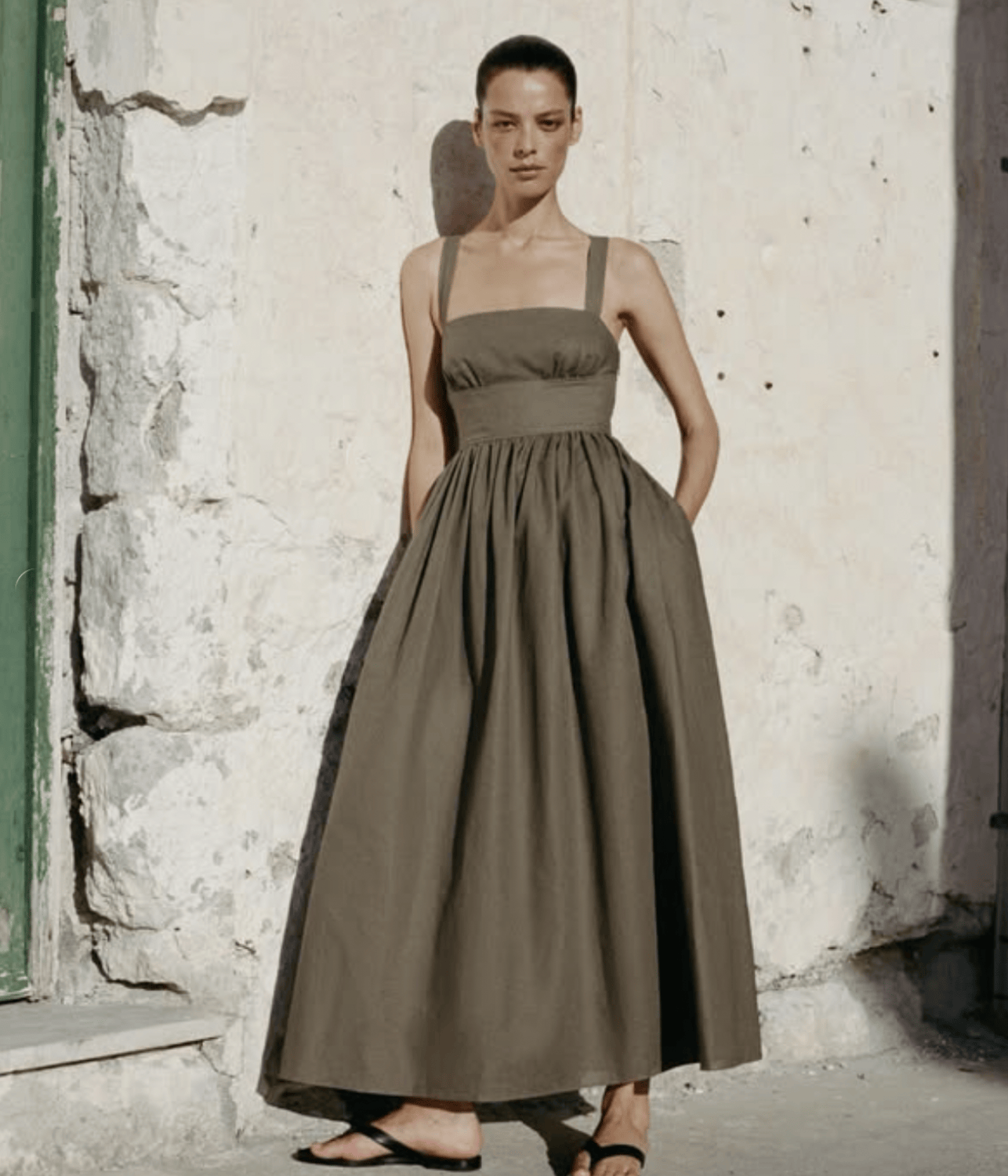 CROSSBACK LINEN DRESS | MATTEUA  MATTEAU CROSSBACK LINEN DRESS