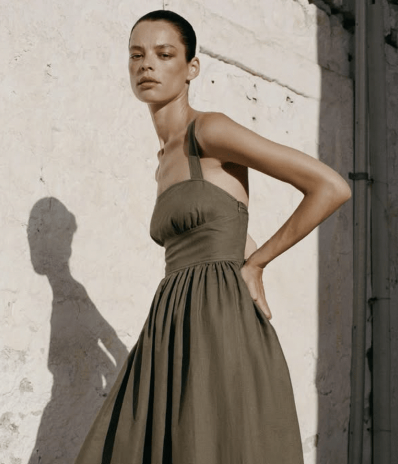 CROSSBACK LINEN DRESS | MATTEUA  MATTEAU CROSSBACK LINEN DRESS