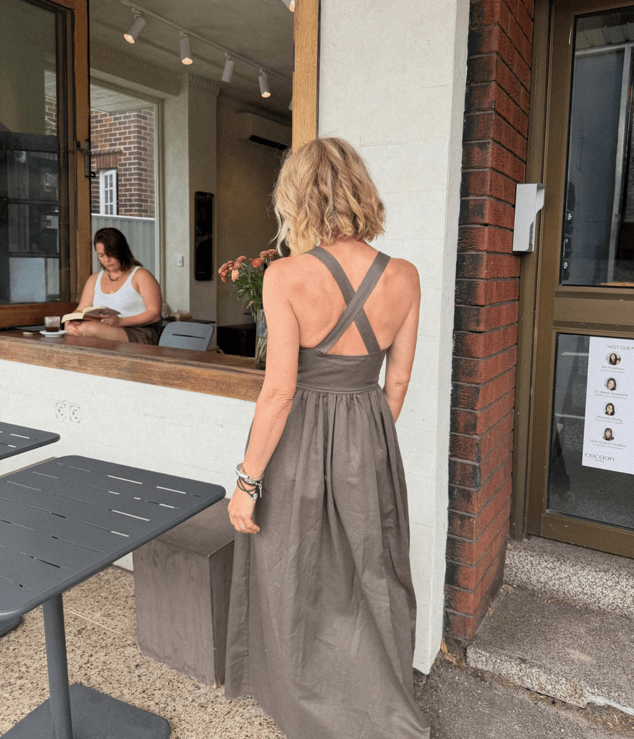 CROSSBACK LINEN DRESS | MATTEUA  MATTEAU CROSSBACK LINEN DRESS