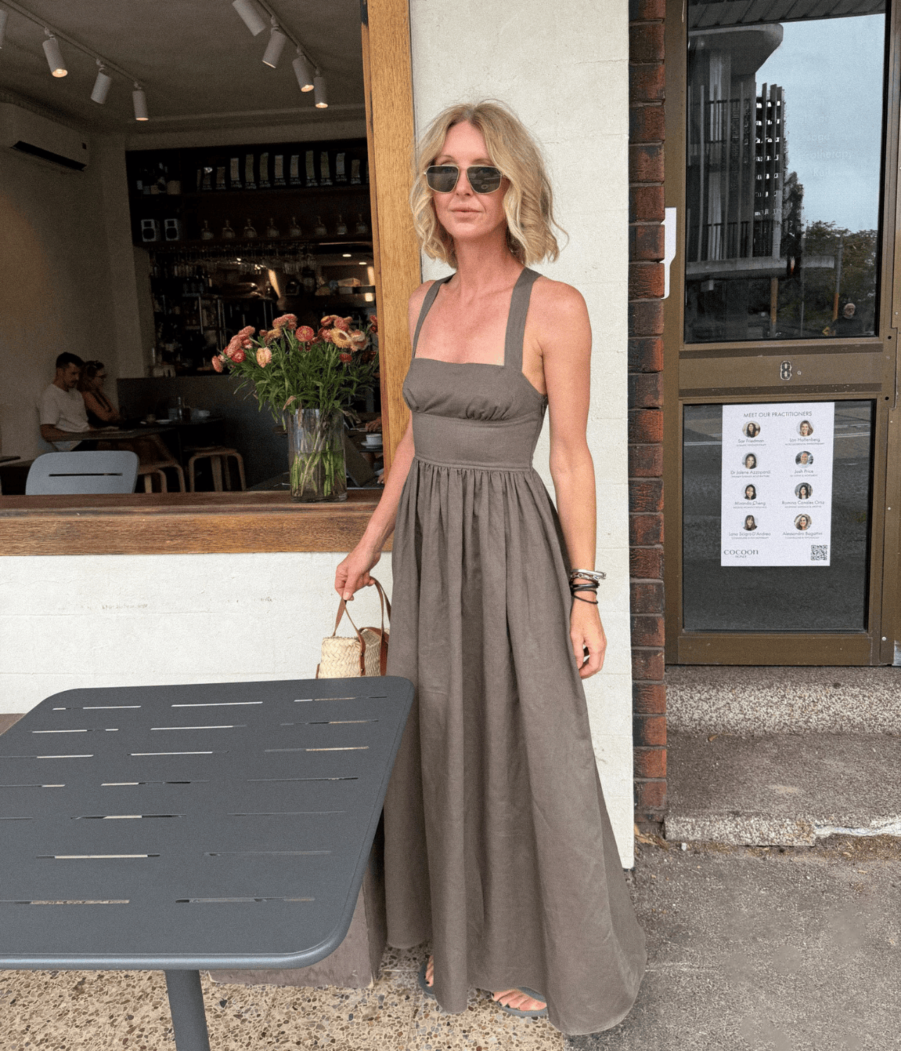 CROSSBACK LINEN DRESS | MATTEUA  MATTEAU CROSSBACK LINEN DRESS