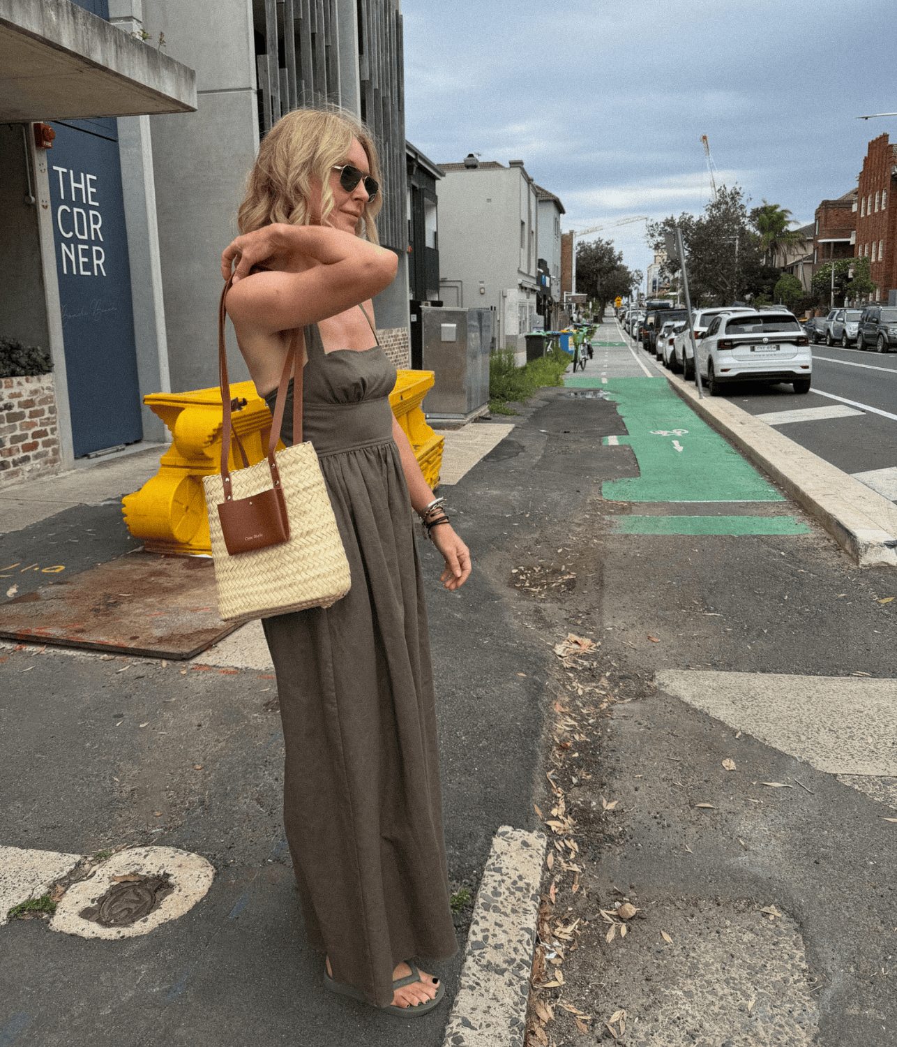 CROSSBACK LINEN DRESS | MATTEUA  MATTEAU CROSSBACK LINEN DRESS