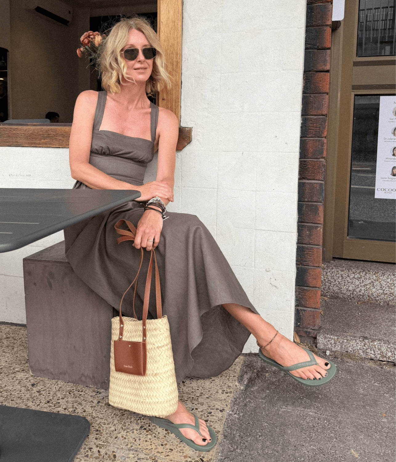 CROSSBACK LINEN DRESS | MATTEUA  MATTEAU CROSSBACK LINEN DRESS