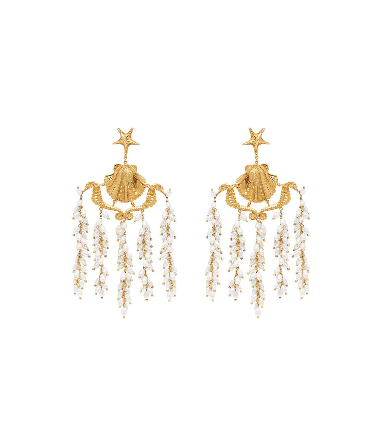 CURIO PEARL CHANDELIER EARRINGS | ALEMAIS |  ALEMAIS CURIO PEARL CHANDELIER EARRINGS