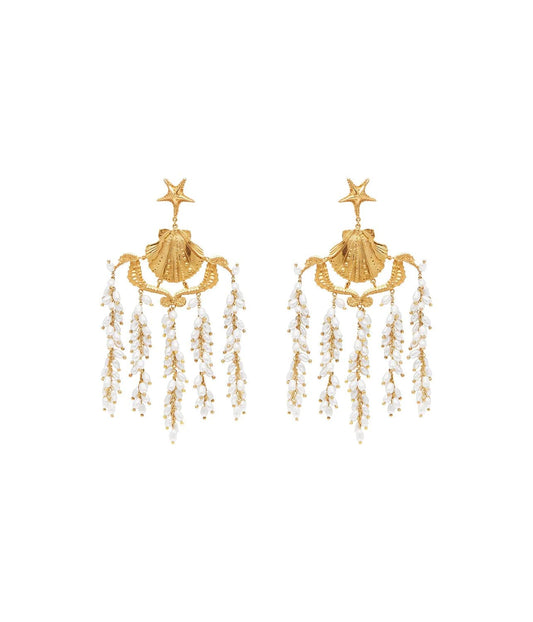 CURIO PEARL CHANDELIER EARRINGS | ALEMAIS |  ALEMAIS CURIO PEARL CHANDELIER EARRINGS