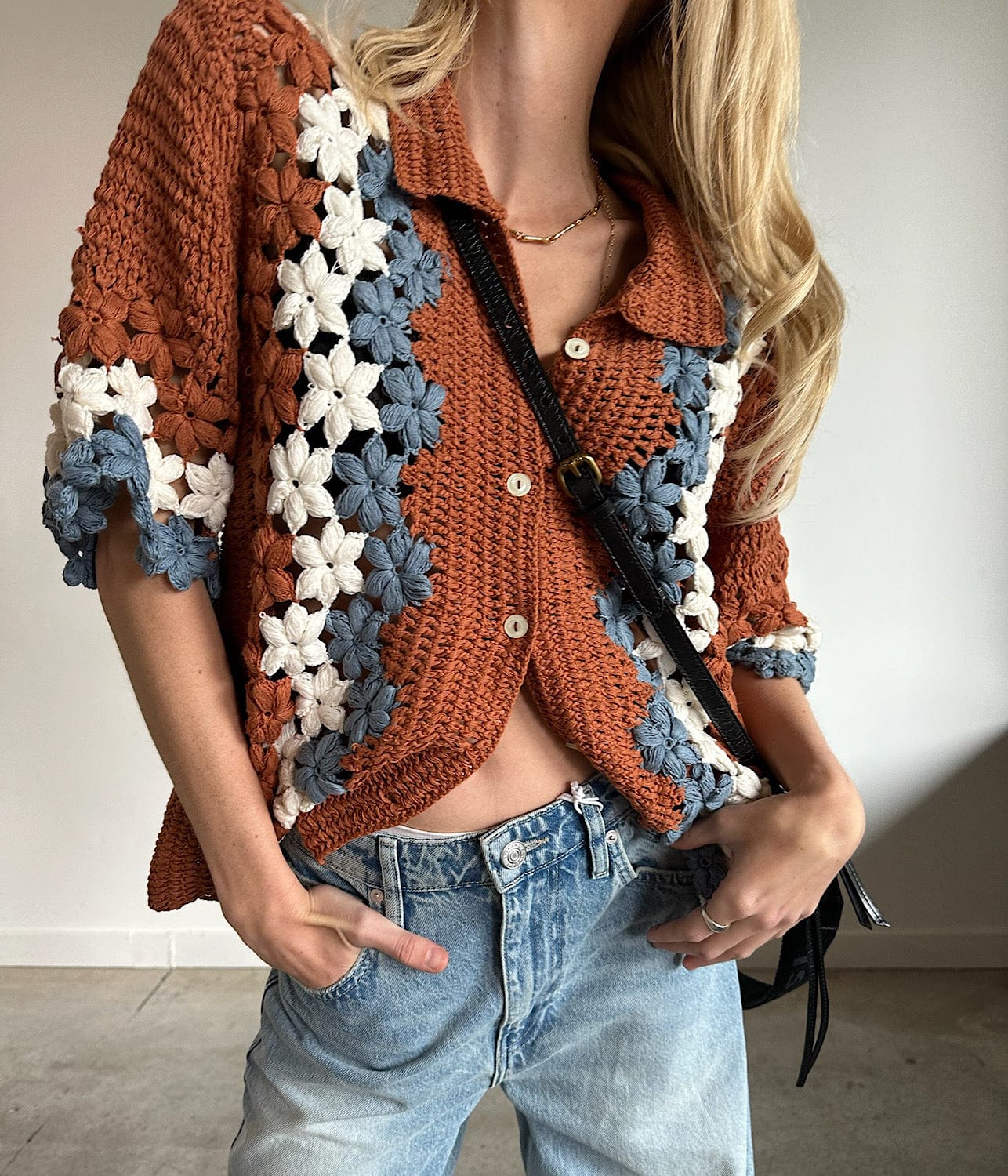 DAISY CROCHET SHIRT- MULTI | ALL THAT REMAINS |  ALL THAT REMAINS DAISY CROCHET SHIRT- MULTI