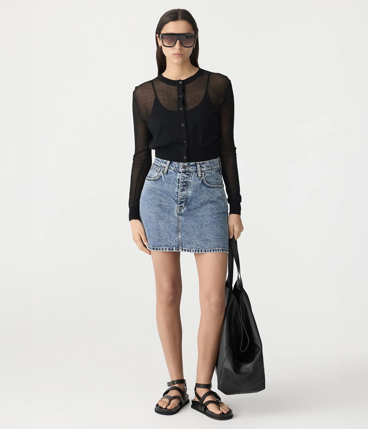 DENIM MINI SKIRT- CLASSIC STONE WASH | BASSIKE |  BASSIKE DENIM MINI SKIRT- CLASSIC STONE WASH