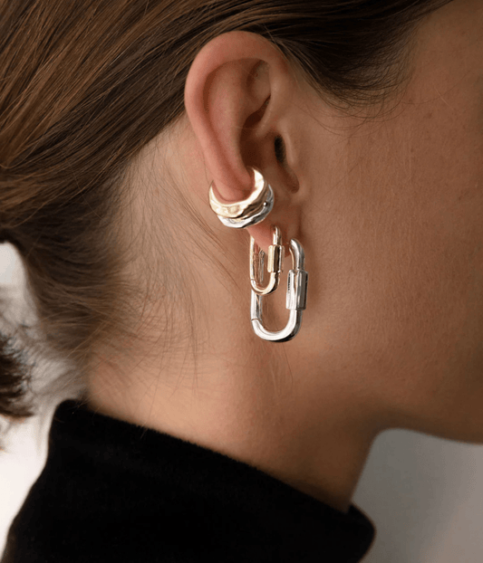 DISENGAGE HOOPS | SILVER | F + H STUDIOS F+H DISENGAGE HOOPS | SILVER