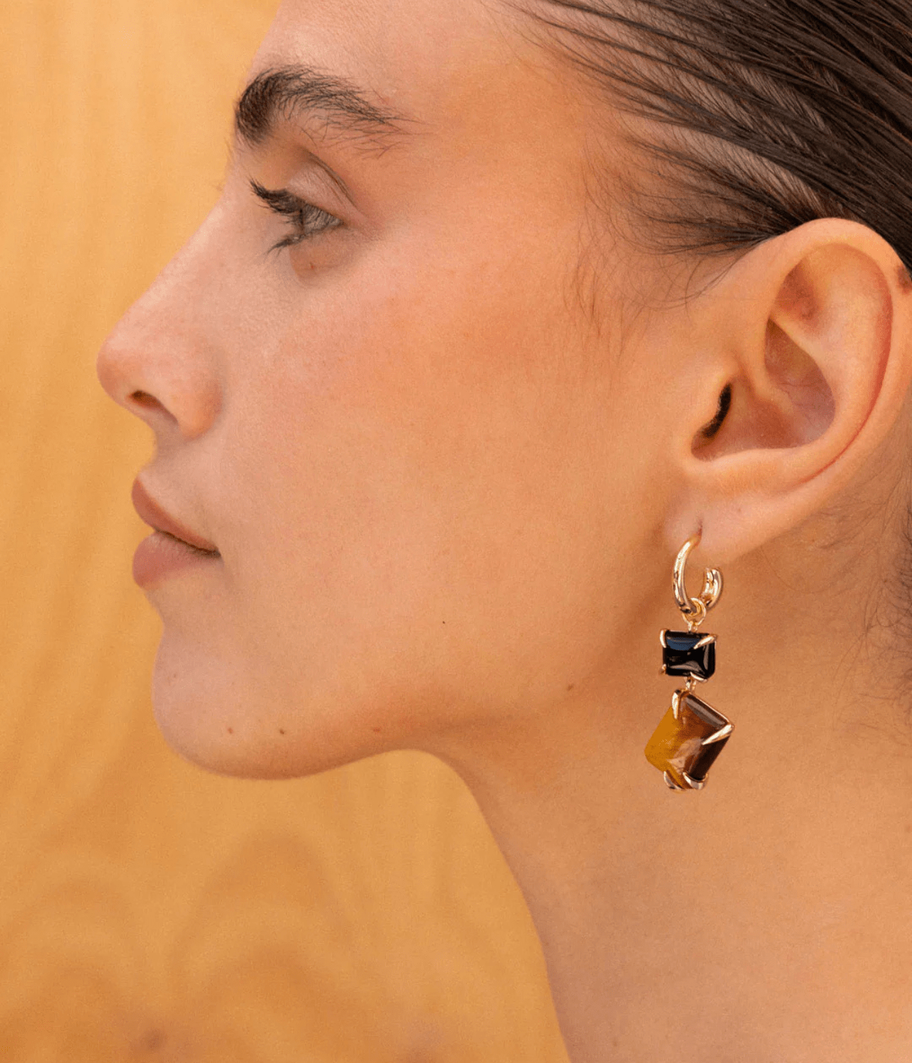 DOUBLE DROP CLAW EARRINGS | BRASS F+H STUDIOS DOUBLE DROP CLAW EARRINGS | BRASS