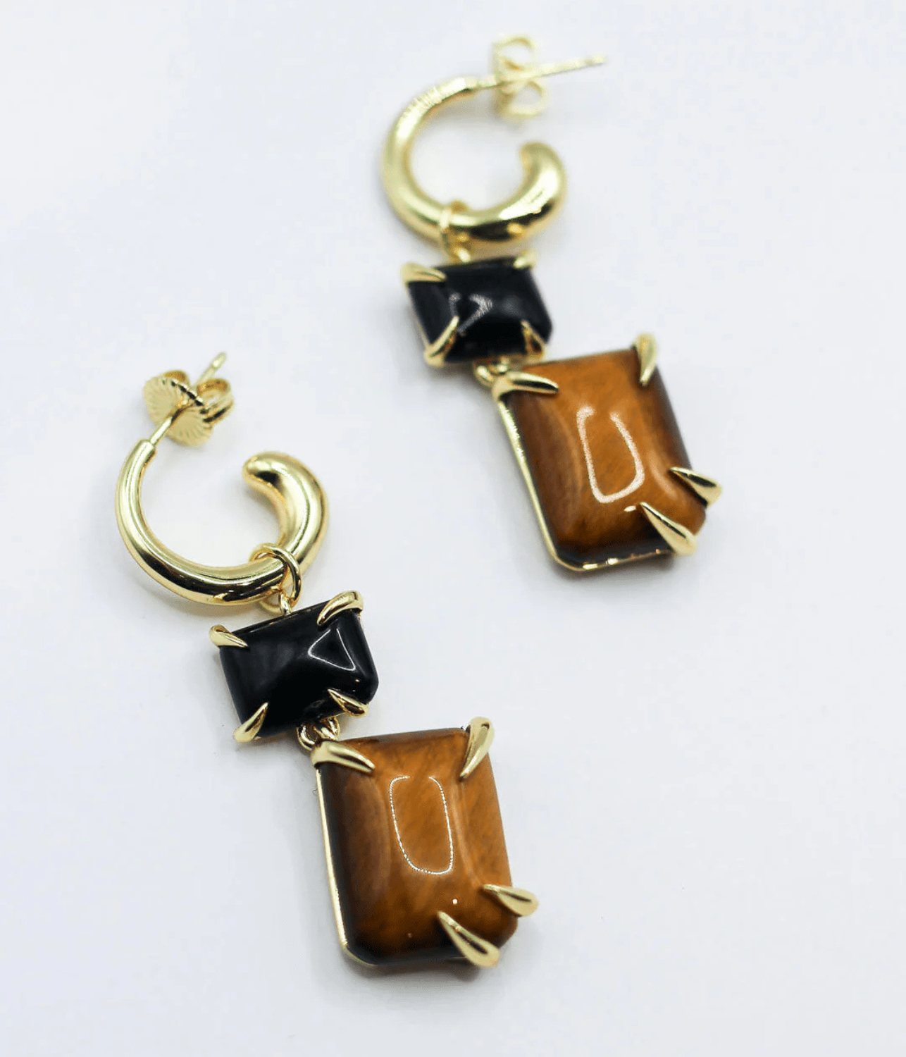 DOUBLE DROP CLAW EARRINGS | BRASS F+H STUDIOS DOUBLE DROP CLAW EARRINGS | BRASS