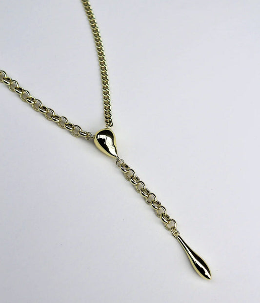 DROPLET NECKLACE- GOLD | F+H  F+H DROPLET NECKLACE- GOLD