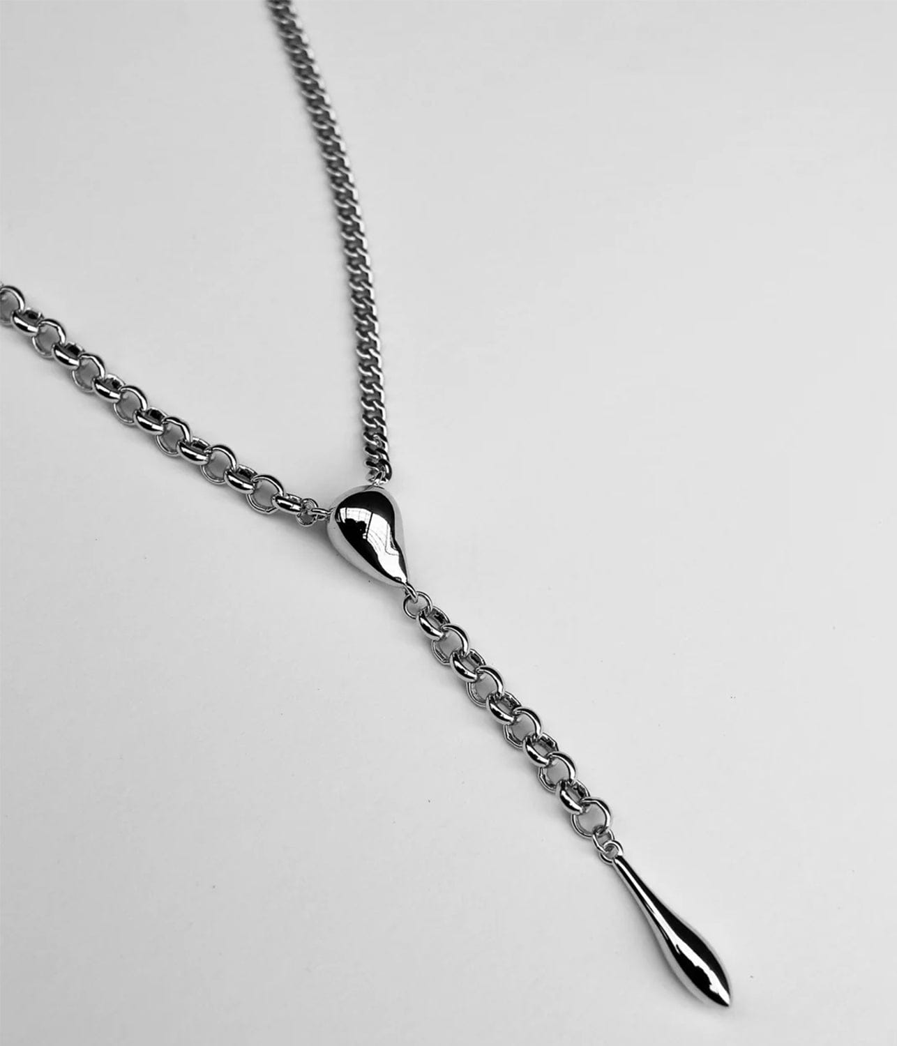 DROPLET NECKLACE- SILVER | F+H |  F+H DROPLET NECKLACE- SILVER