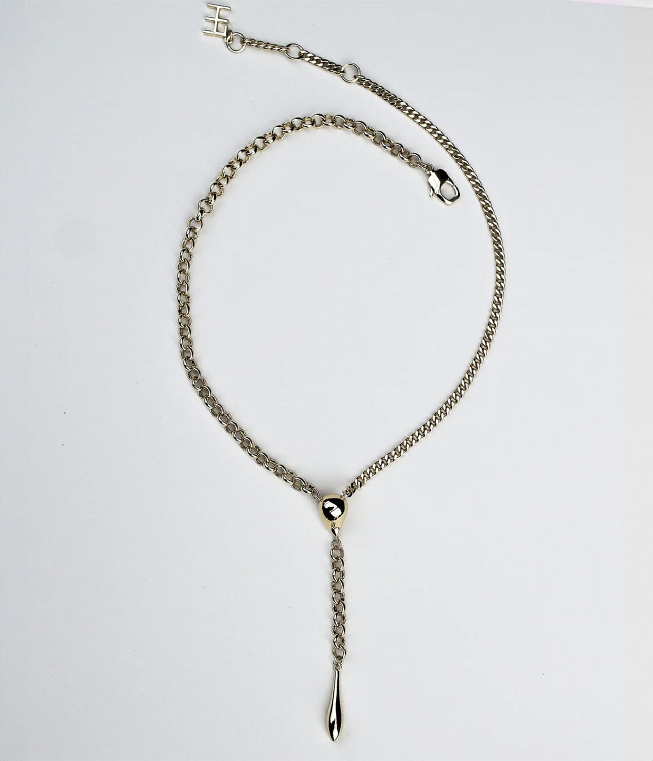 DROPLET NECKLACE- SILVER | F+H |  F+H DROPLET NECKLACE- SILVER