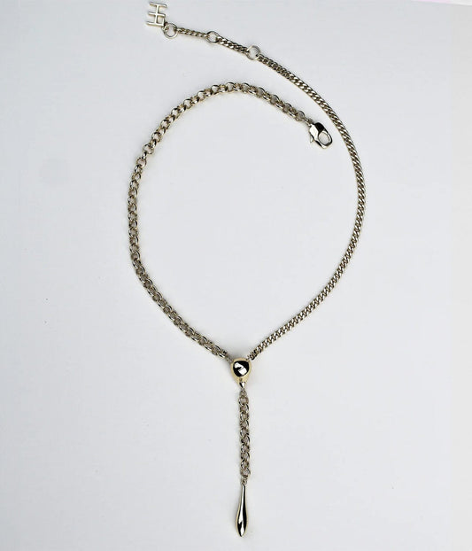 DROPLET NECKLACE- SILVER | F+H |  F+H DROPLET NECKLACE- SILVER