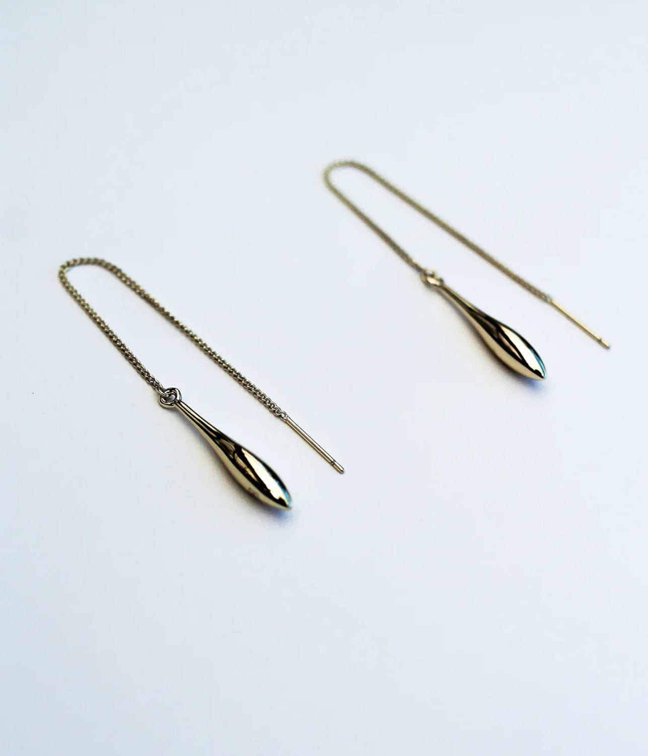 DROPLET THREAD EARRINGS- GOLD | F+H |  F+H DROPLET THREAD EARRINGS- GOLD