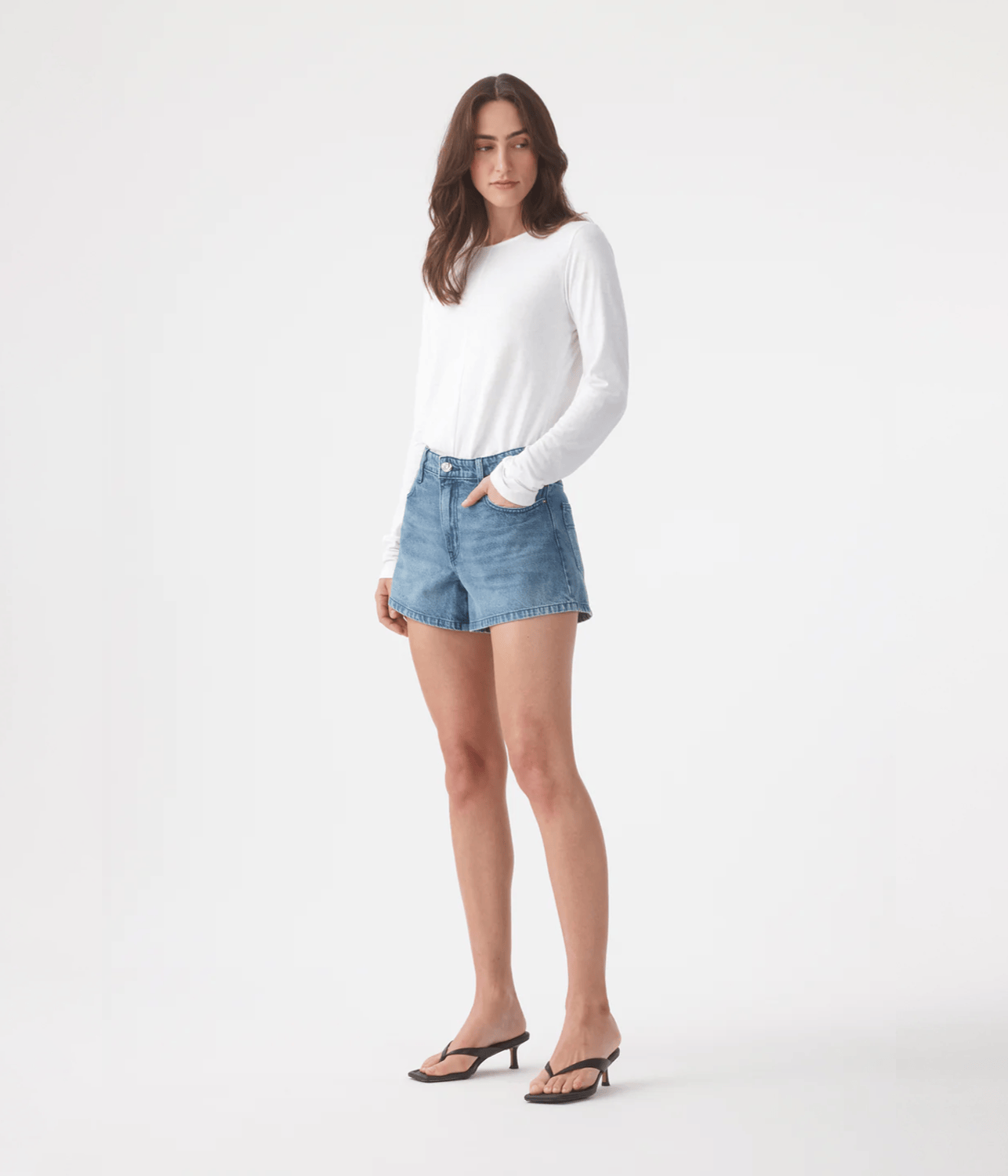 EBONY HIGH FLARE SHORT | OUTLAND DENIM OUTLAND DENIM EBONY HIGH FLARE SHORT