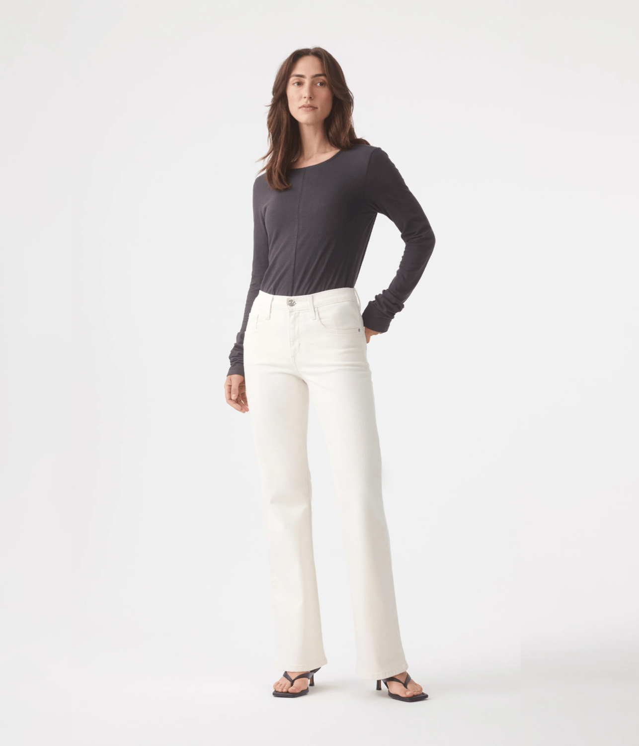 EFFIE MID FLARE JEAN | OUTLAND DENIM | MUSHROOM OUTLAND DENIM EFFIE MID FLARE JEAN