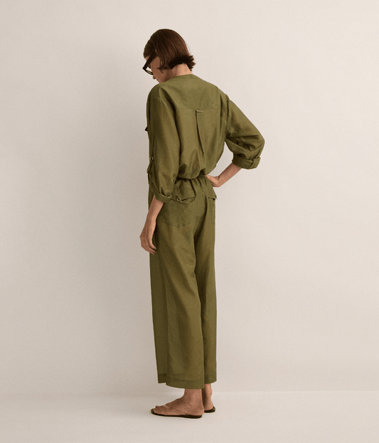 EYELET KAFTAN | SAFARI GREEN | SJC MADE FOR TRAVEL  SJC MADE FOR TRAVEL EYELET KAFTAN | SAFARI GREEN