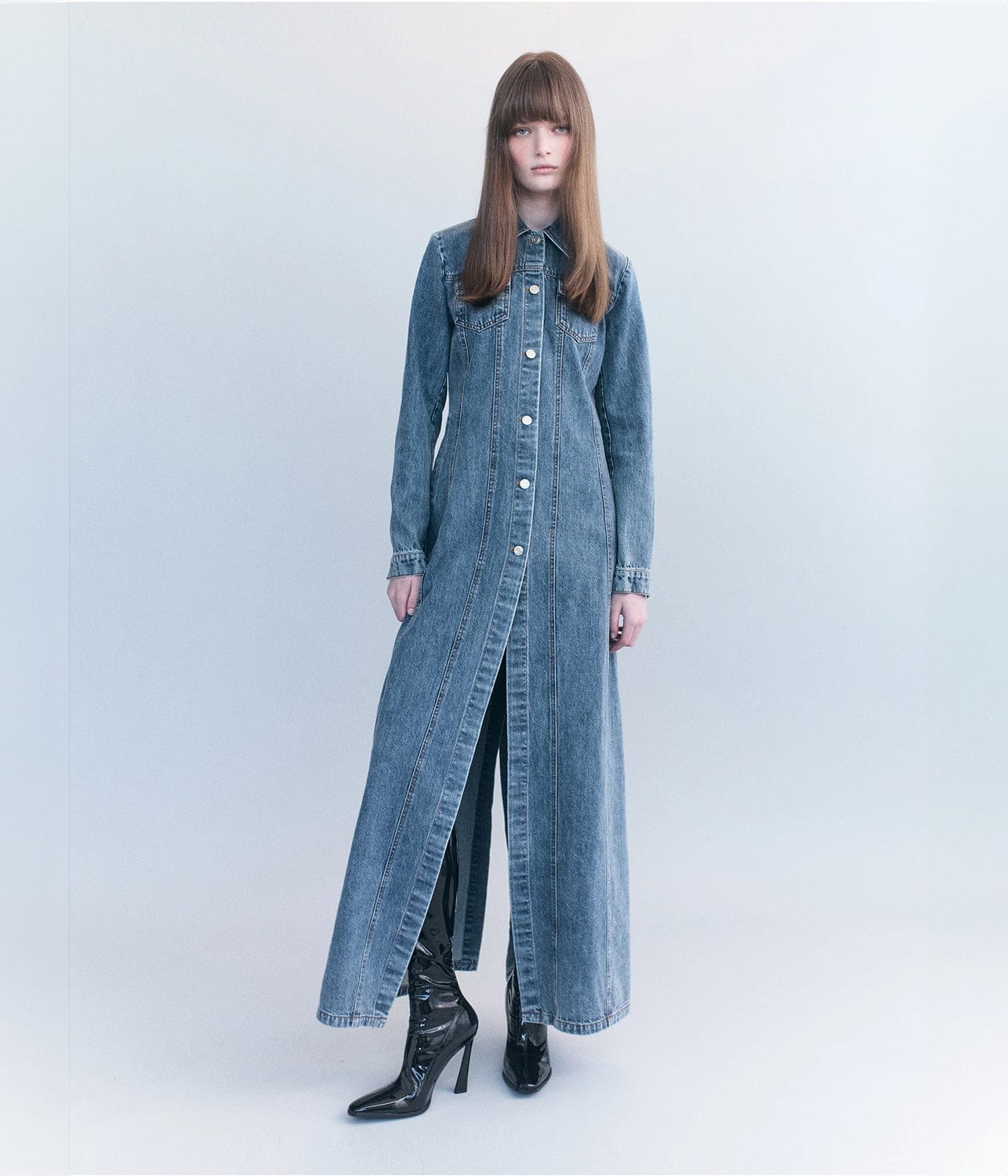 FABIAN DENIM COAT- WASHED INDIGO | COURTNEY ZHENG |  COURTNEY ZHENG FABIAN DENIM COAT- INDIGO