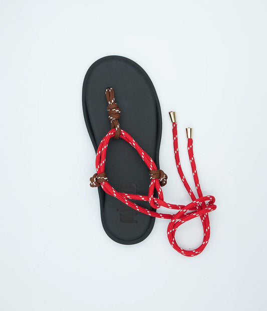 FLÒ TWIN SANDAL- BROWN/RED | FLOWZE |  FLÒWZE FLÒ TWIN SANDAL- BROWN/RED