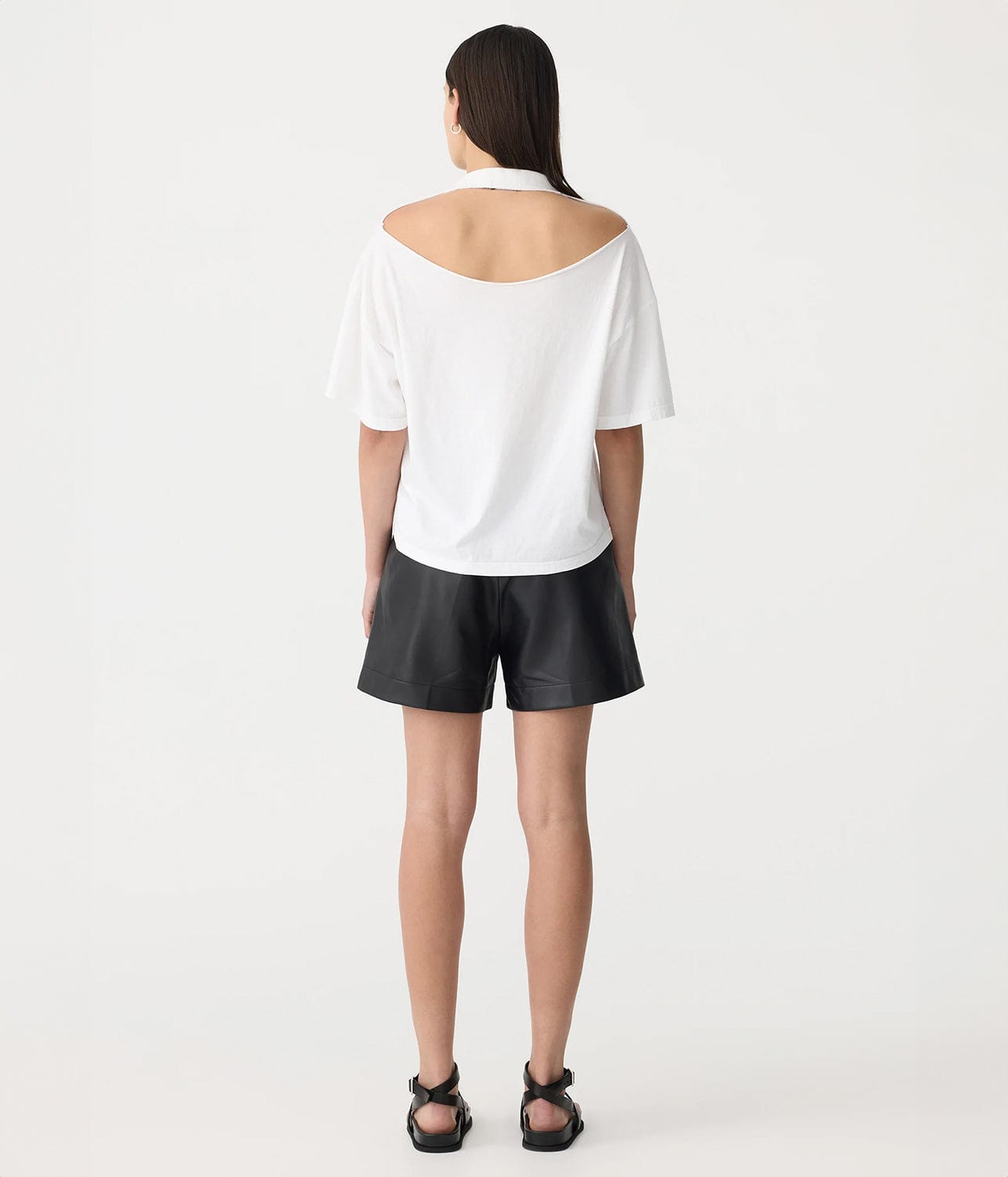 FLOATY NECK BOXY TEE- WHITE | BASSIKE |  BASSIKE FLOATY NECK BOXY TEE- WHITE