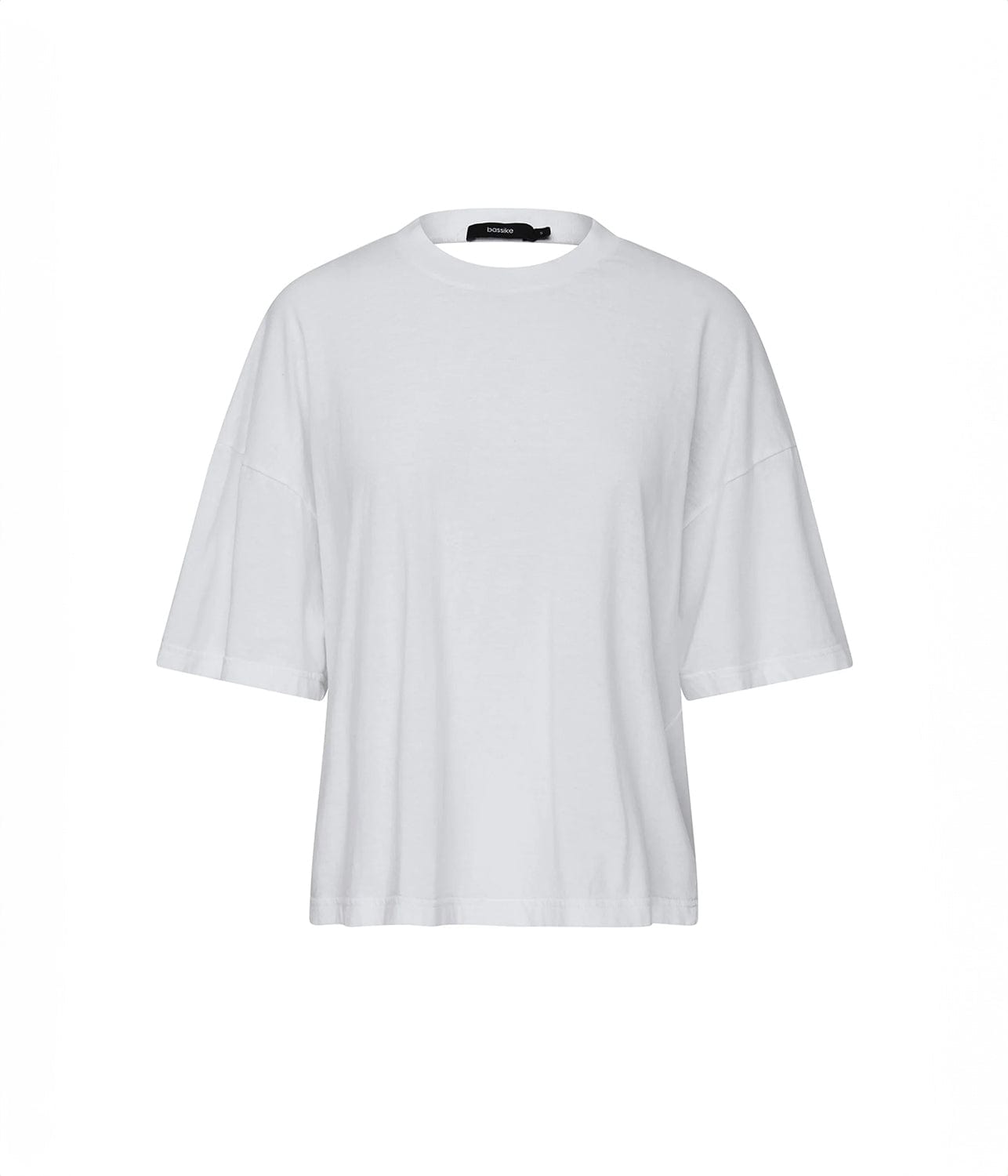 FLOATY NECK BOXY TEE- WHITE | BASSIKE |  BASSIKE FLOATY NECK BOXY TEE- WHITE