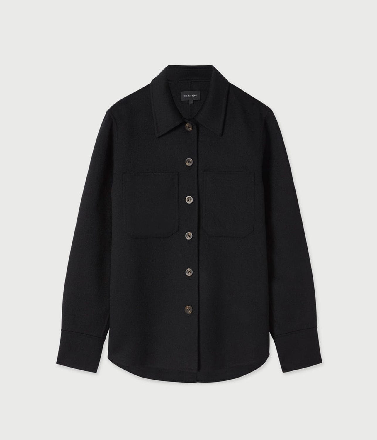 FLORENTINE CASHMERE SHIRT JACKET- BLACK | LEE MATHEWS | LEE MATHEWS FLORENTINE CASHMERE SHIRT JACKET- BLACK