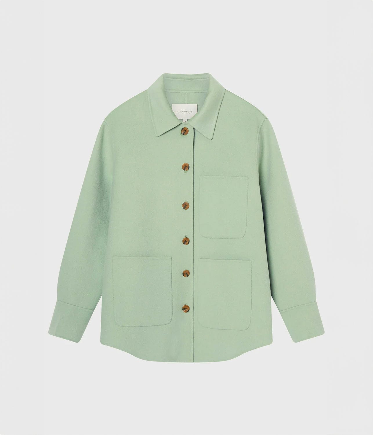 FLORENTINE CASHMERE SHIRT JACKET- SEAFOAM | LEE MATHEWS | LEE MATHEWS FLORENTINE CASHMERE SHIRT JACKET- SEAFOAM