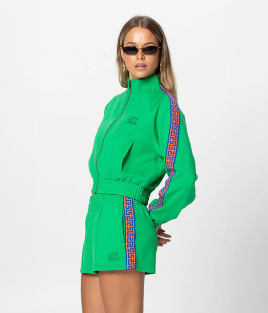 GEO TRACK JACKET- GREEN | SOMETHING VERY SPECIAL |  SOMETHING VERY SPECIAL GEO TRACK JACKET- GREEN