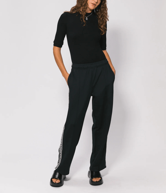 GEO TRACK PANT BLACK | SOMETHING VERY SPECIAL SOMETHING VERY SPECIAL GEO TRACK PANT BLACK
