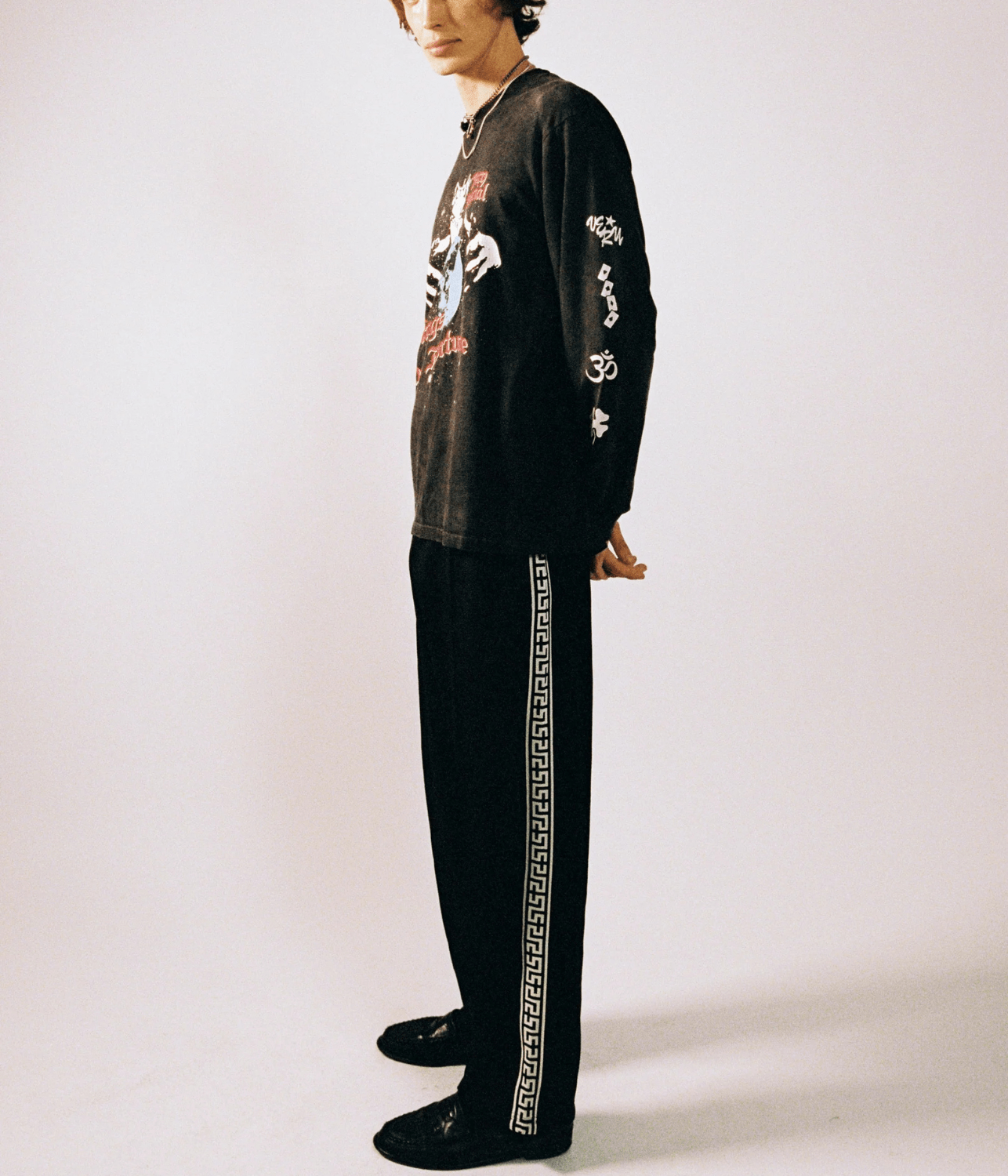 GEO TRACK PANT BLACK | SOMETHING VERY SPECIAL SOMETHING VERY SPECIAL GEO TRACK PANT BLACK