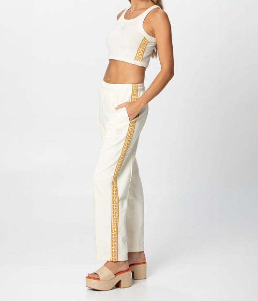 GEO TRACK PANT- CREAM | SOMETHING VERY SPECIAL |  SOMETHING VERY SPECIAL GEO TRACK PANT- CREAM